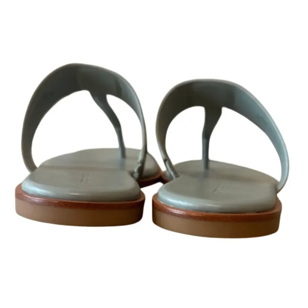 Tory‎ Burch Mini Everly Geometric Blue Grey Sandals Double T 7